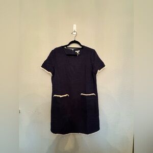 Tyler Boe Navy Dress with Cream Accents